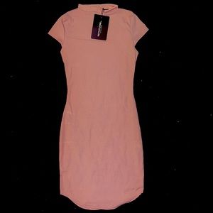 PLT : Rose High Ribbed Body-con Dress
